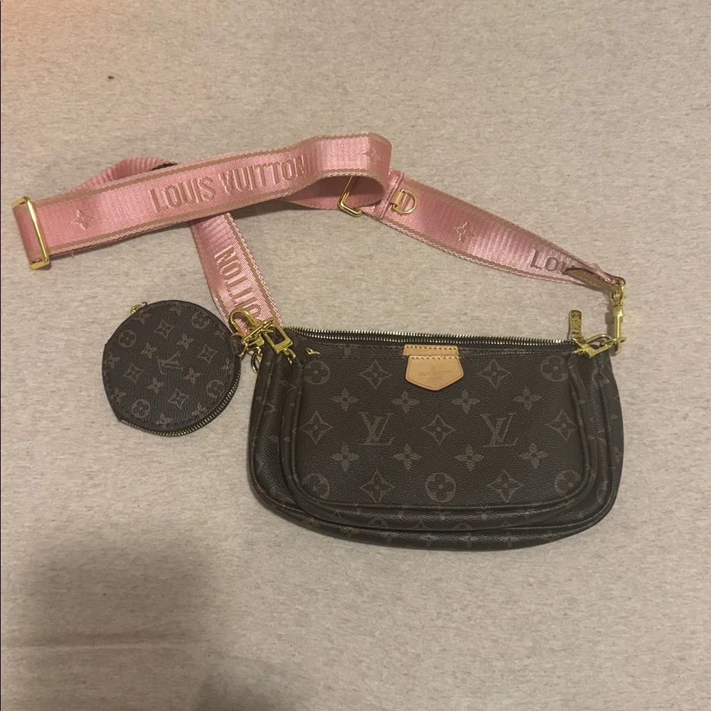 Louis Vuitton Monogram Multi Pochette with Pink Strap-READ THE ENTIRE LISTING - Picture 2 of 13